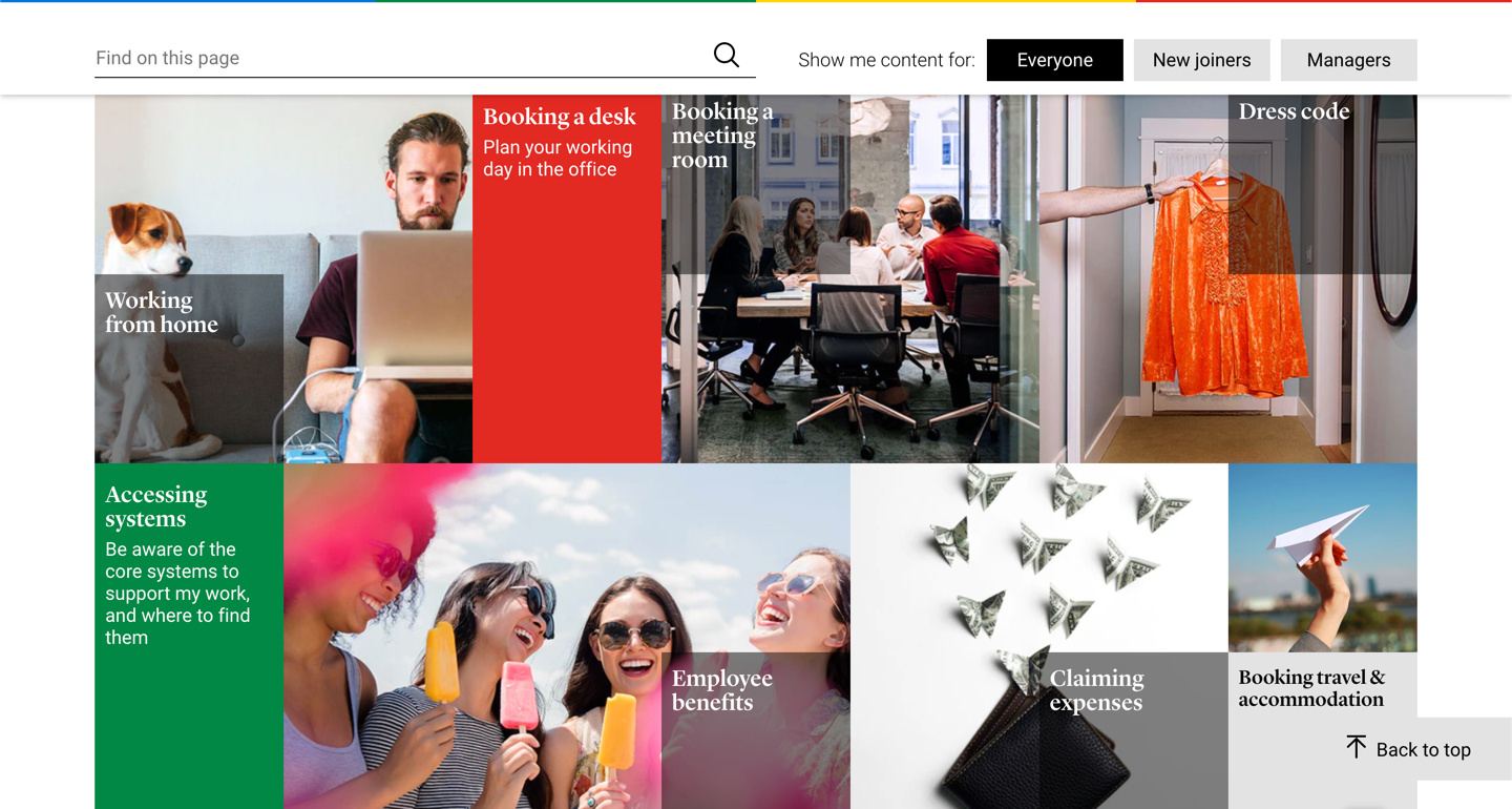 Screenshot of a section of the Useful home page